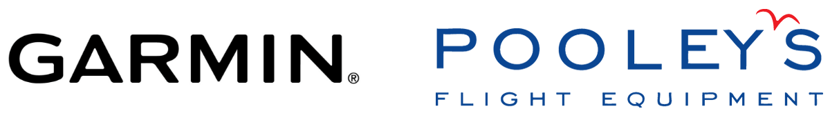 Garmin and Pooleys Flight Equipment logos